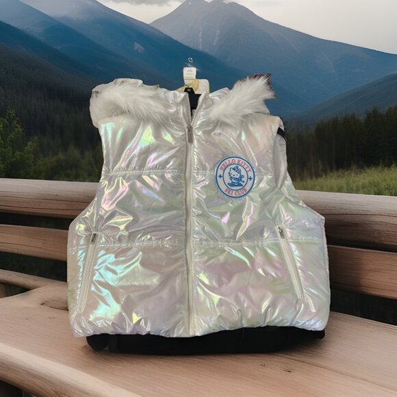 Hello Kitty Snow Angel Cropped Puffer Iridescent Women/Jr Sizes L And XL Viral - Picture 12 of 12